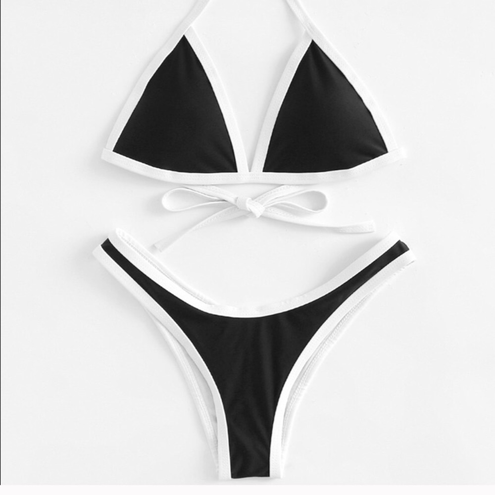 Black bikini top and bottom